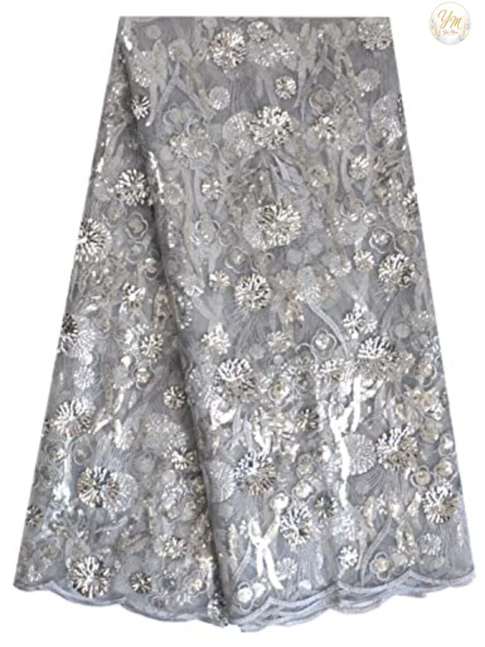 African Lace Fabric 5 Yards Sequins Embroidery Party Dress Sewing